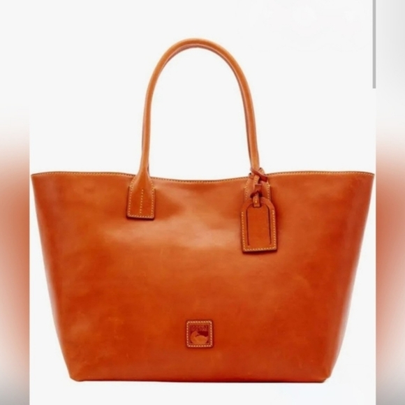 Dooney & Bourke Handbags - Dooney & Bourke Medium Russel Florentine Leather Tote in NATURAL - NWT